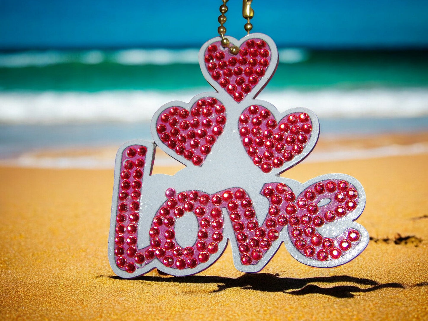 Love w/Pink Hearts Keychain