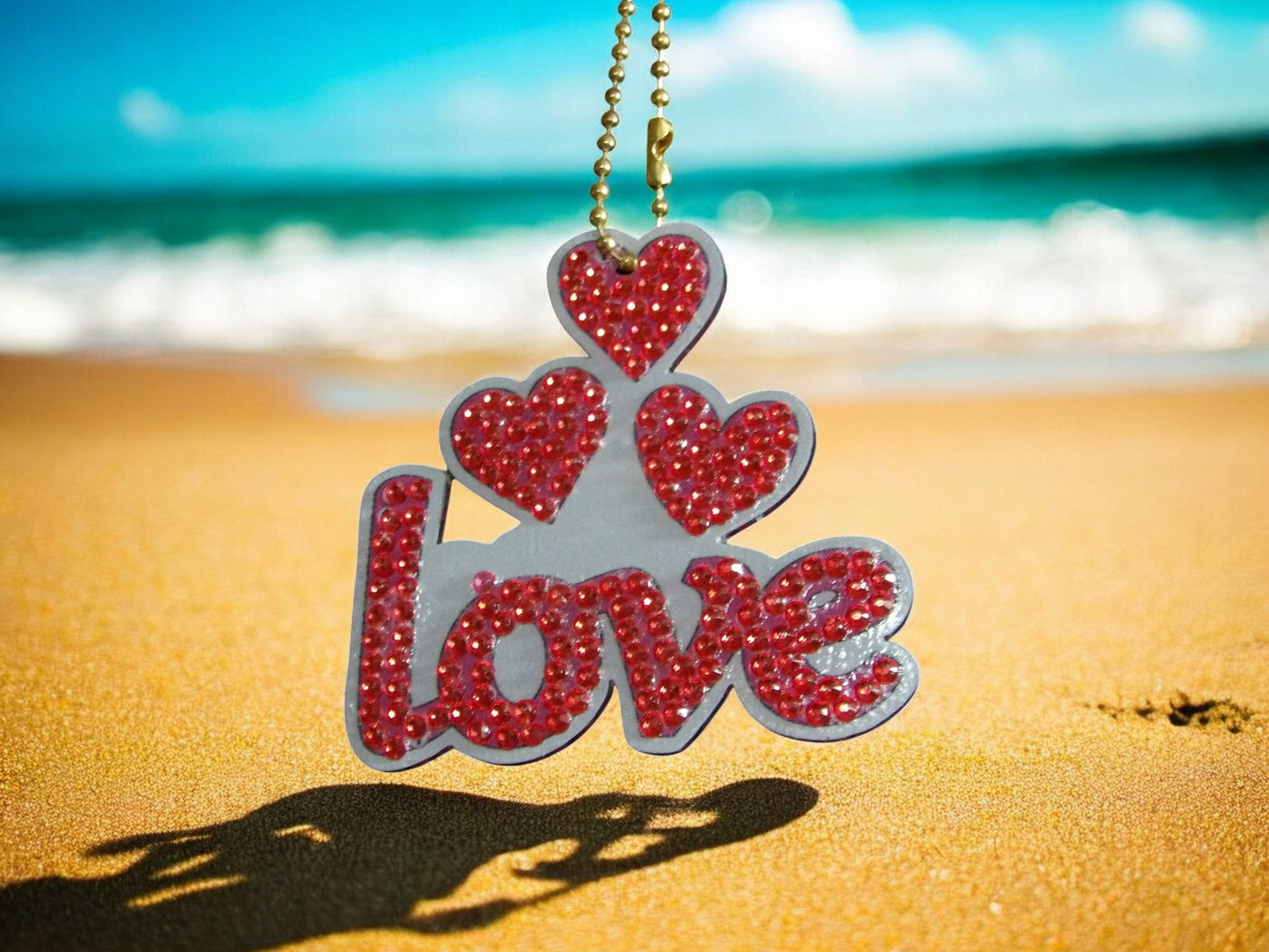 Love w/Pink Hearts Keychain