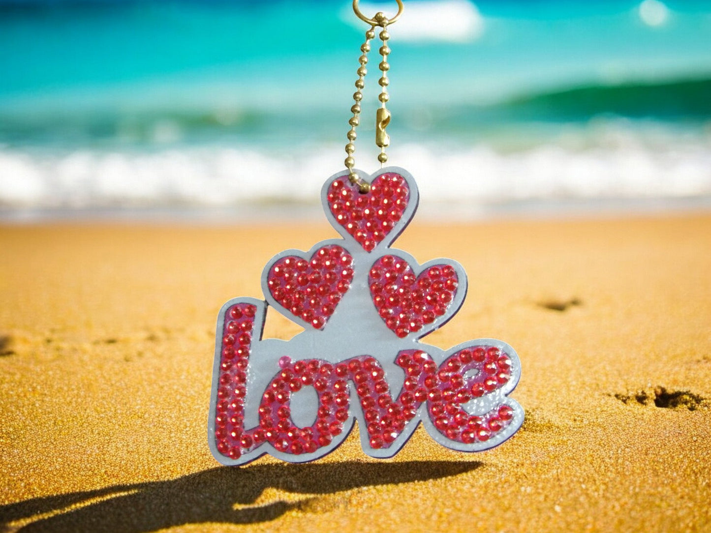 Love w/Pink Hearts Keychain