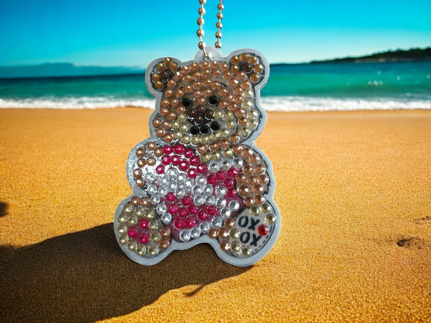 Kisses & Hugs Teddy Bear Keychain