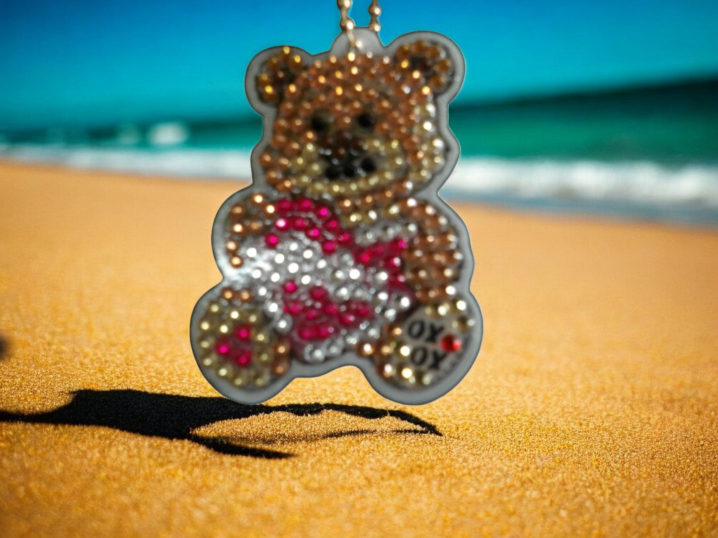 Kisses & Hugs Teddy Bear Keychain