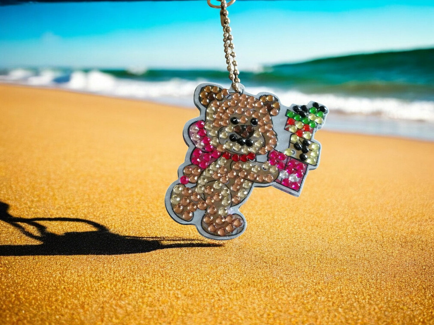Teddy Bear w/Presents Keychain