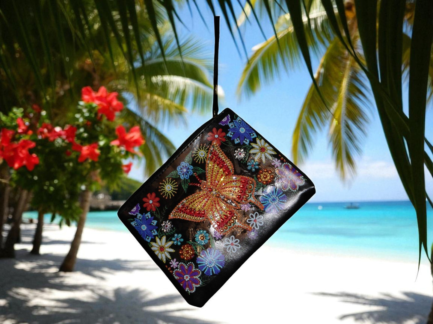 Golden Butterfly Large Hand Clutch