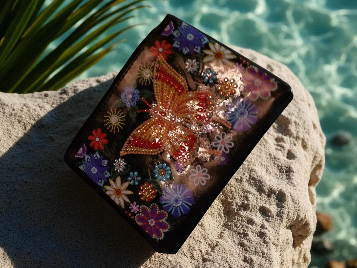 Golden Butterfly Large Hand Clutch