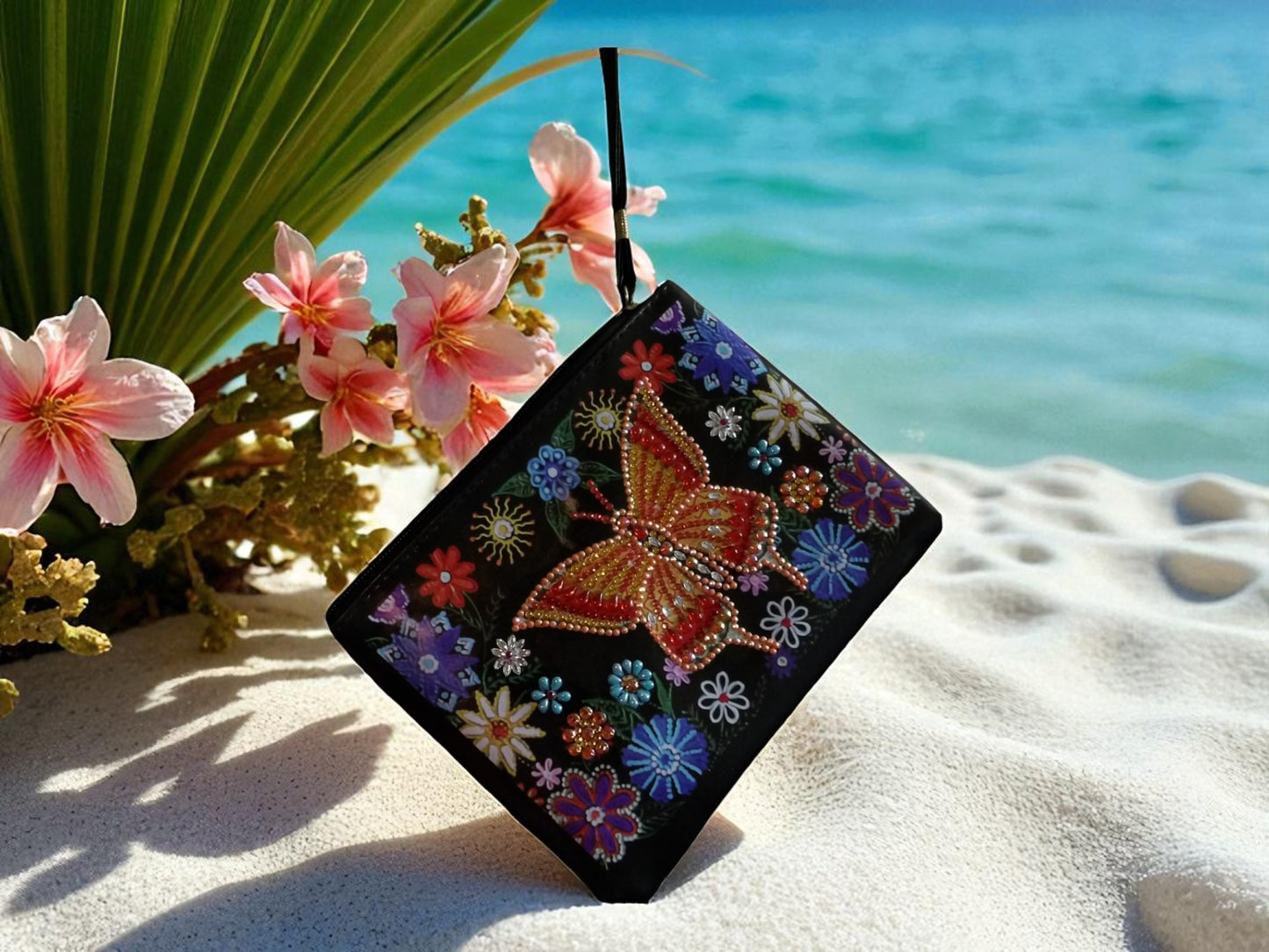 Golden Butterfly Large Hand Clutch