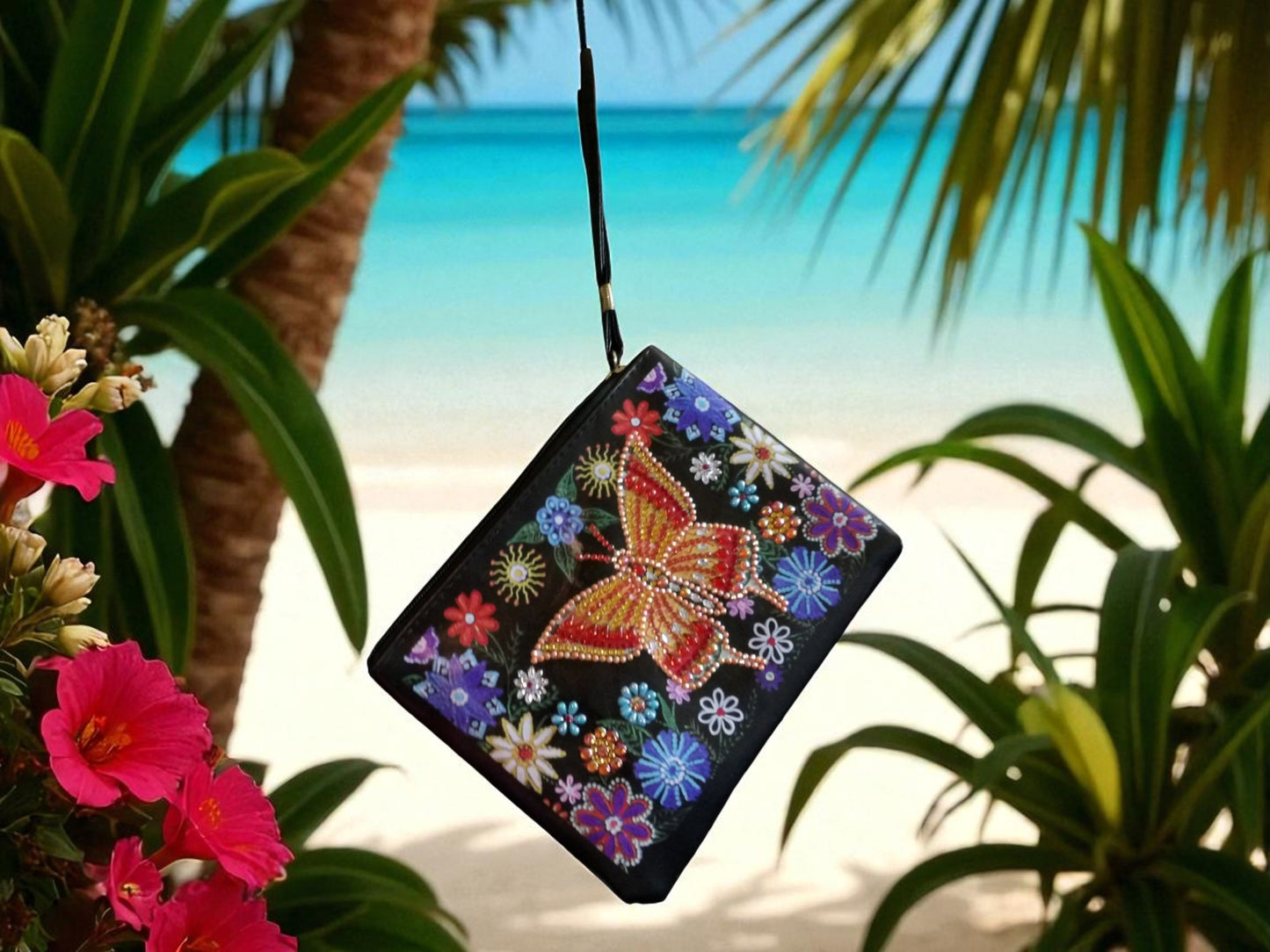 Golden Butterfly Large Hand Clutch