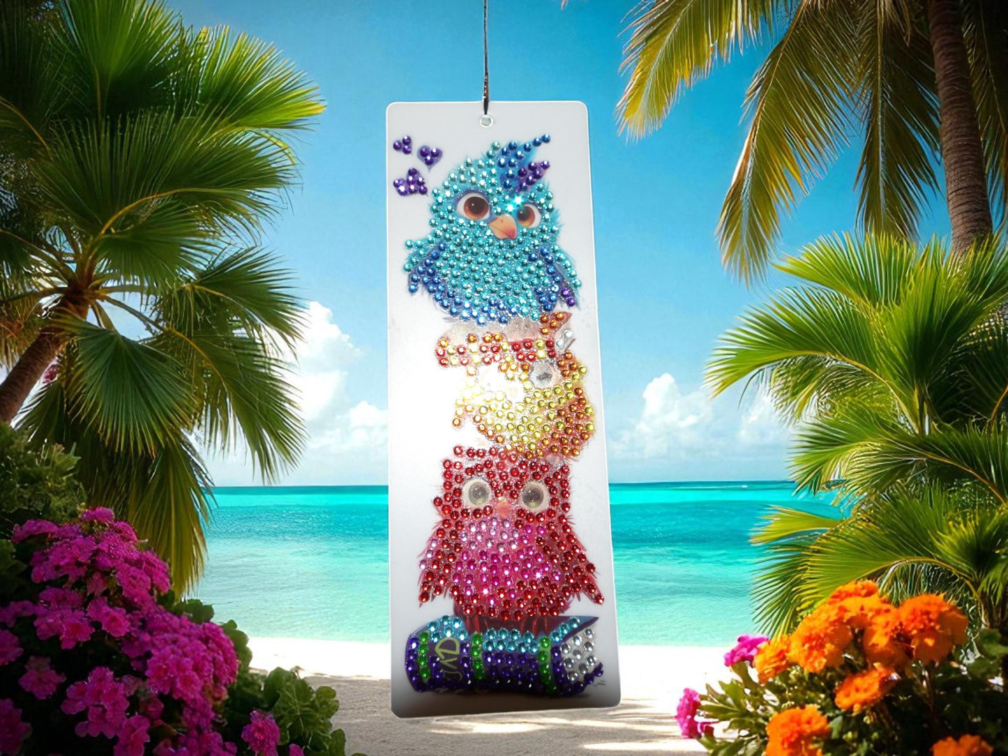 Topplling Colorful Birds Bookmark
