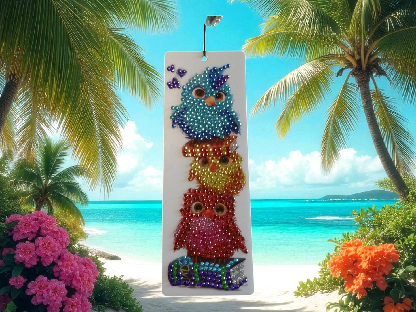 Topplling Colorful Birds Bookmark
