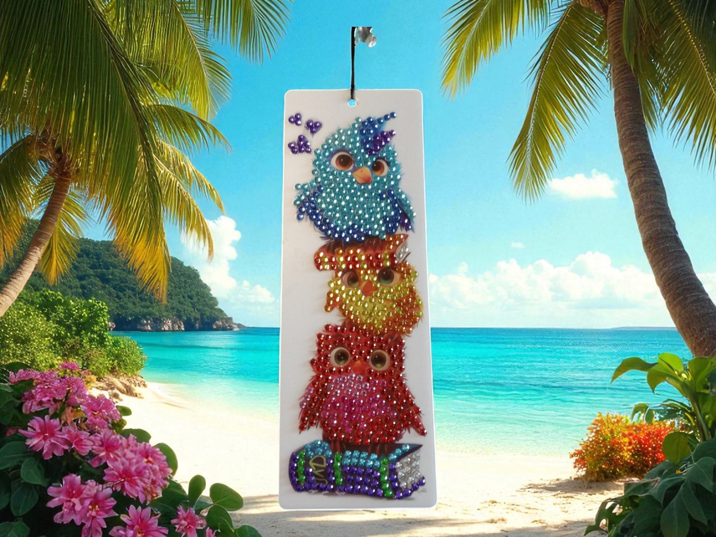 Topplling Colorful Birds Bookmark