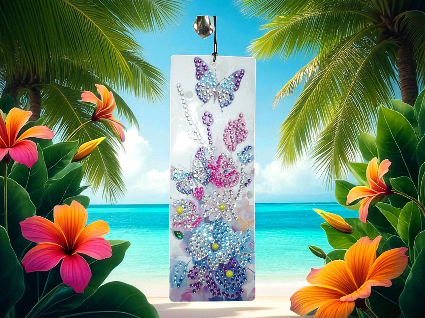 Beautiful Colorful Butterflies & Flower Bookmark