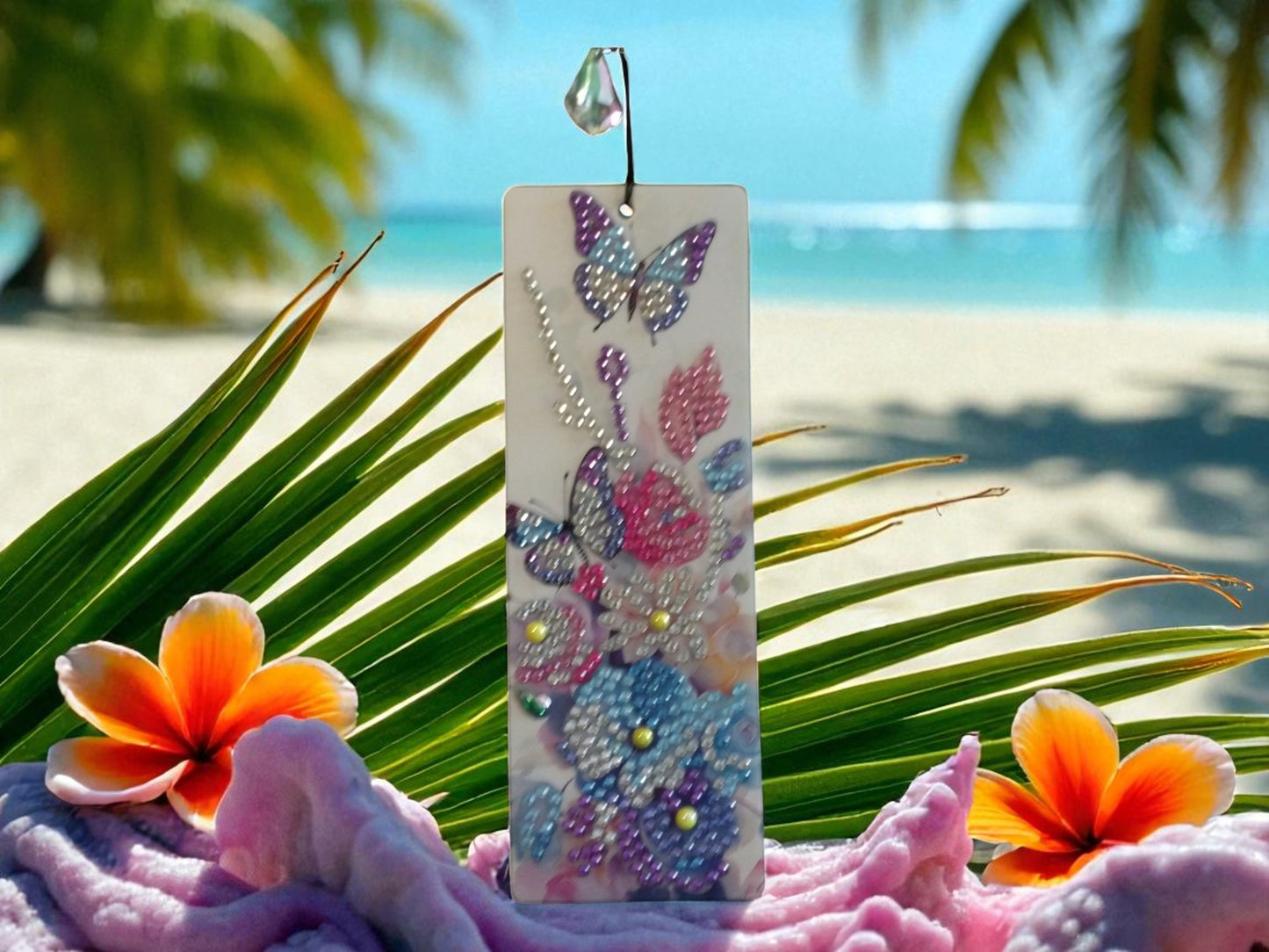 Beautiful Colorful Butterflies & Flower Bookmark