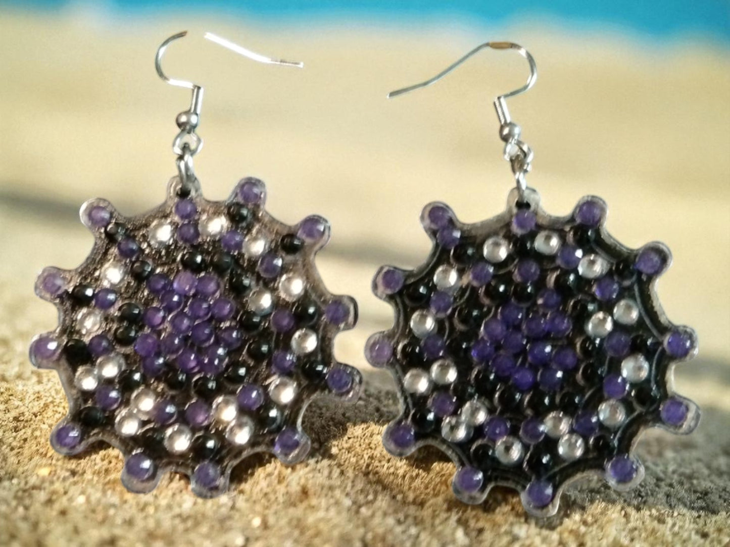 Glow In The Dark Spider Web Earrings