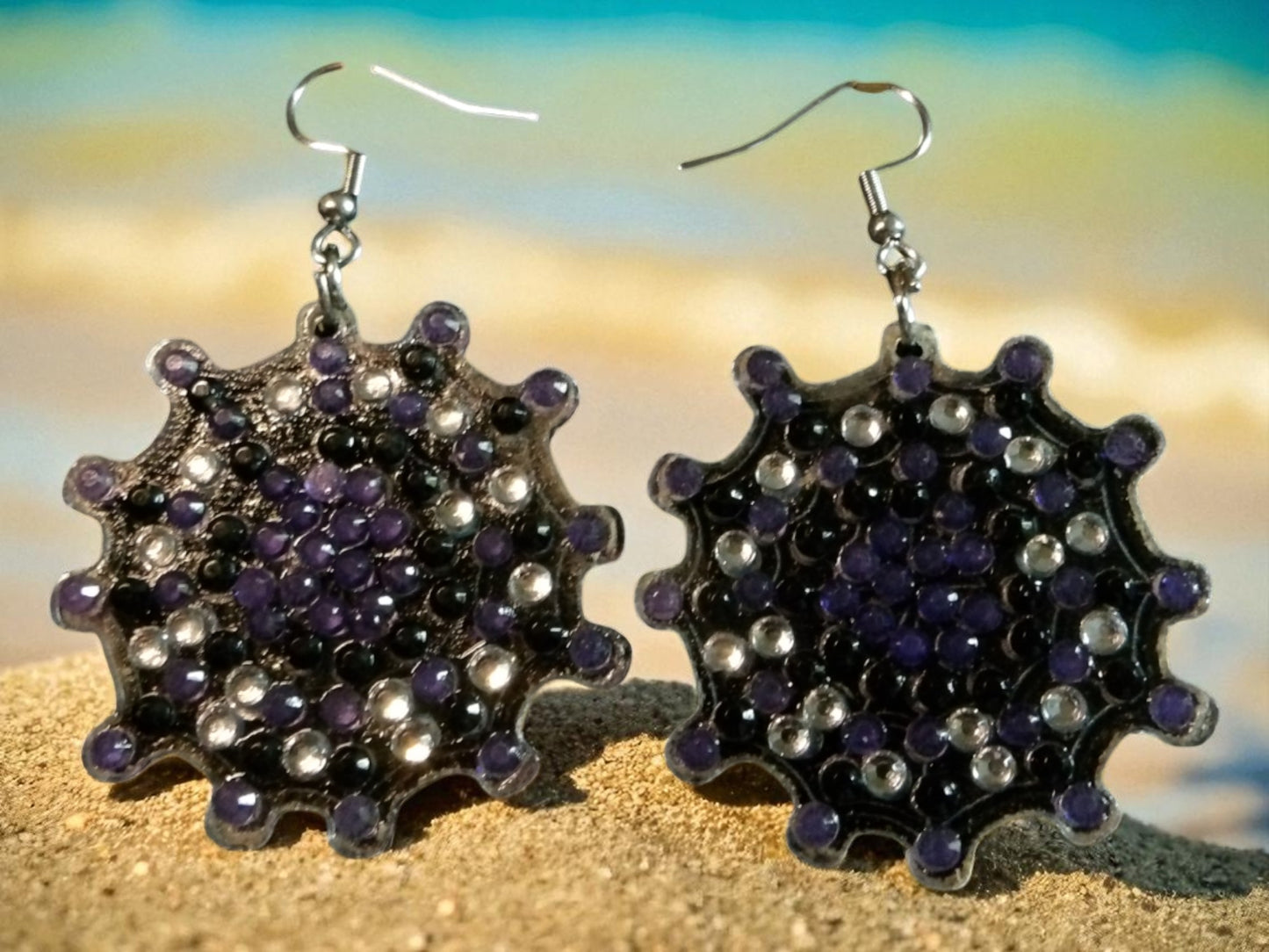 Glow In The Dark Spider Web Earrings