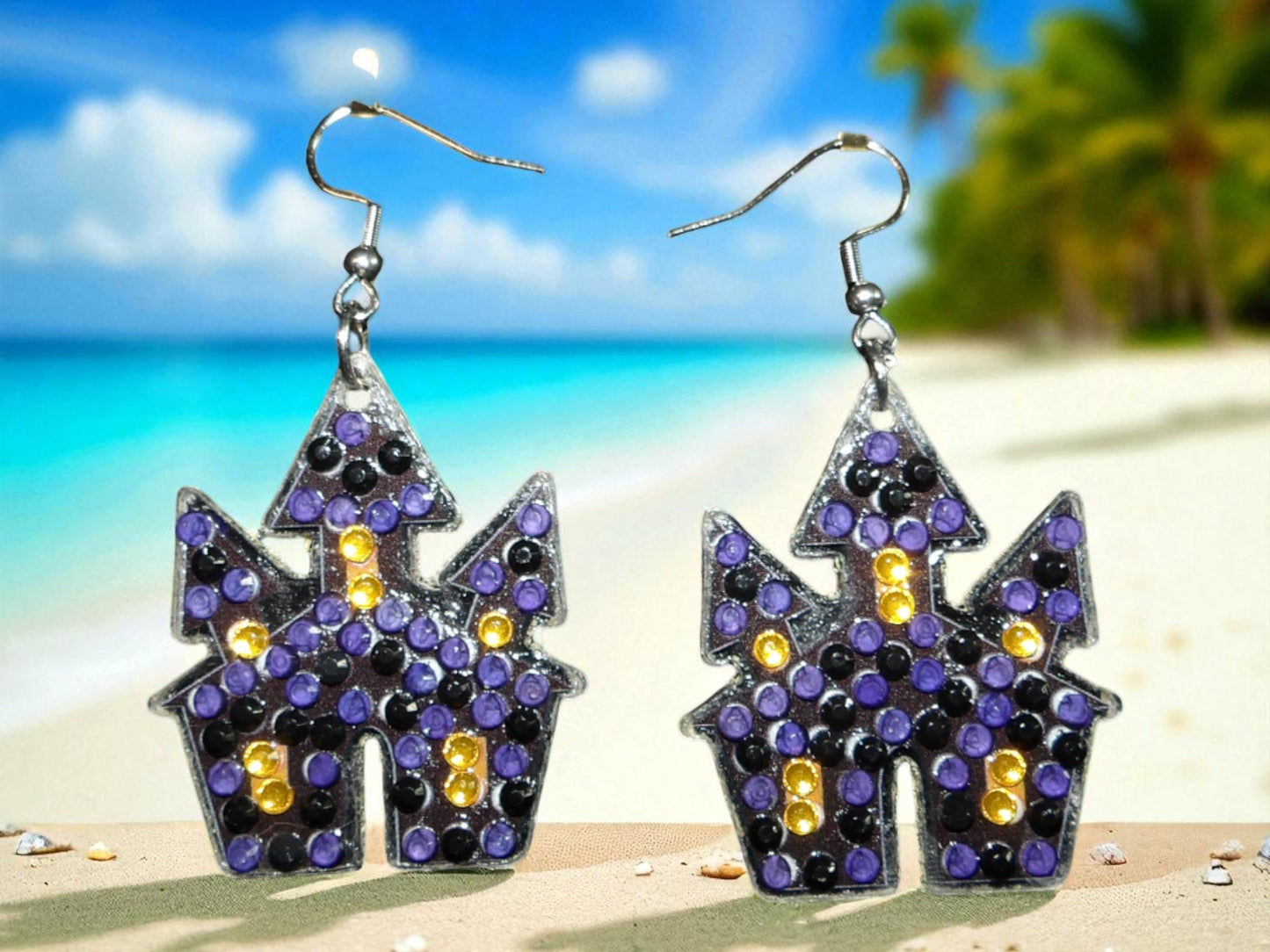 Glow In The Dark Spooky House Earrings