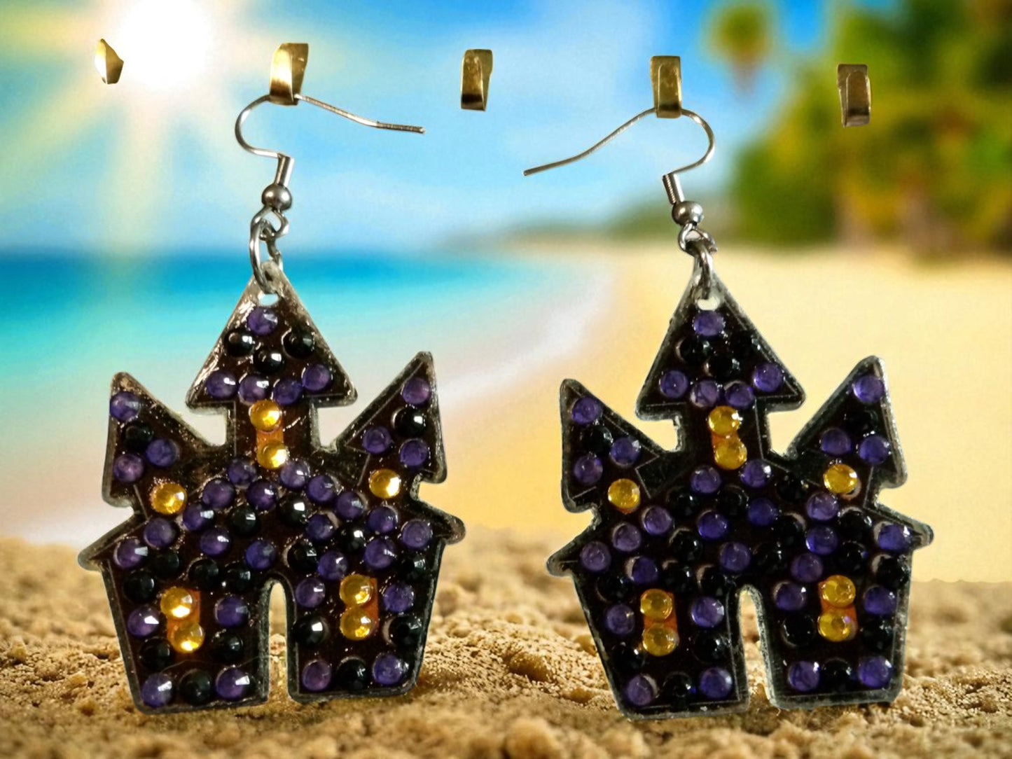 Glow In The Dark Spooky House Earrings