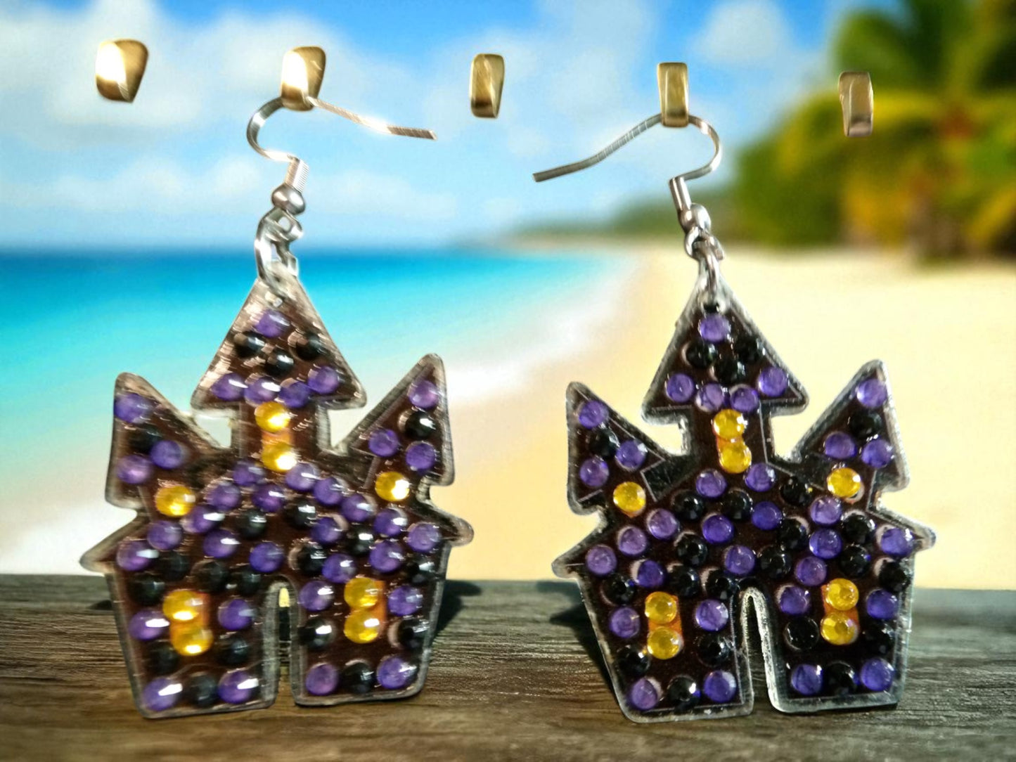 Glow In The Dark Spooky House Earrings