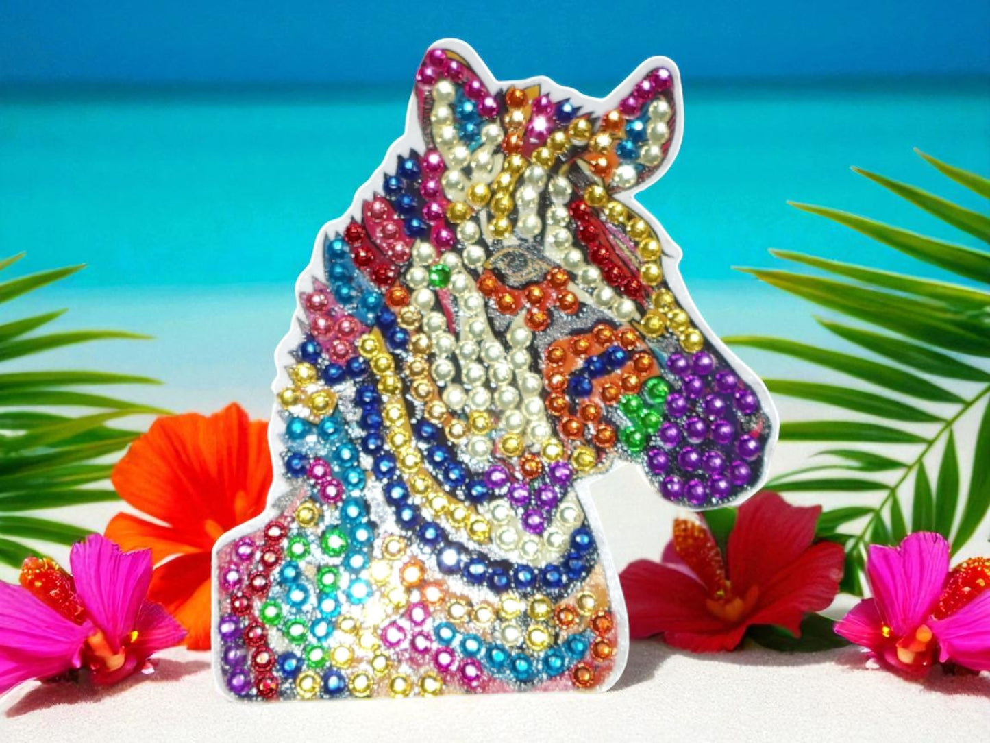 Colorful Zebra Head Magnet