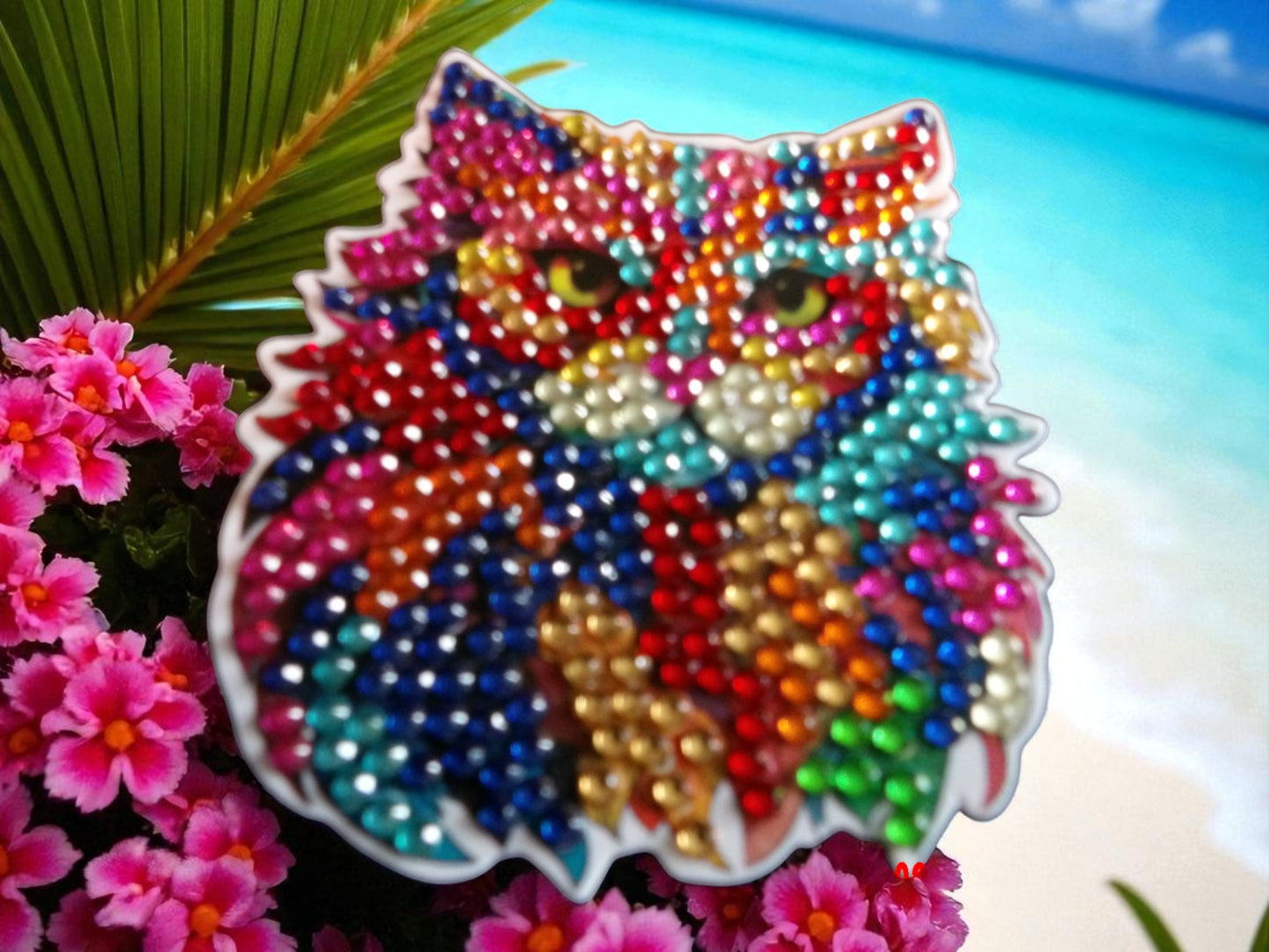 Colorful Cat Face Magnet