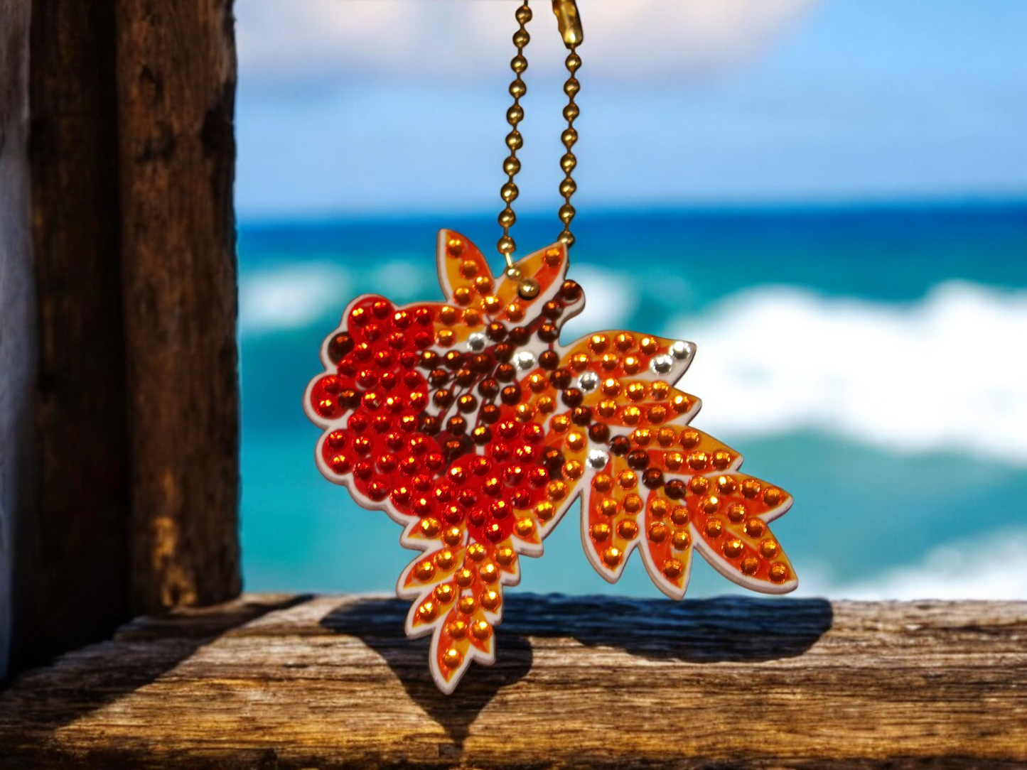 Colorful Maple Leaf Keychain