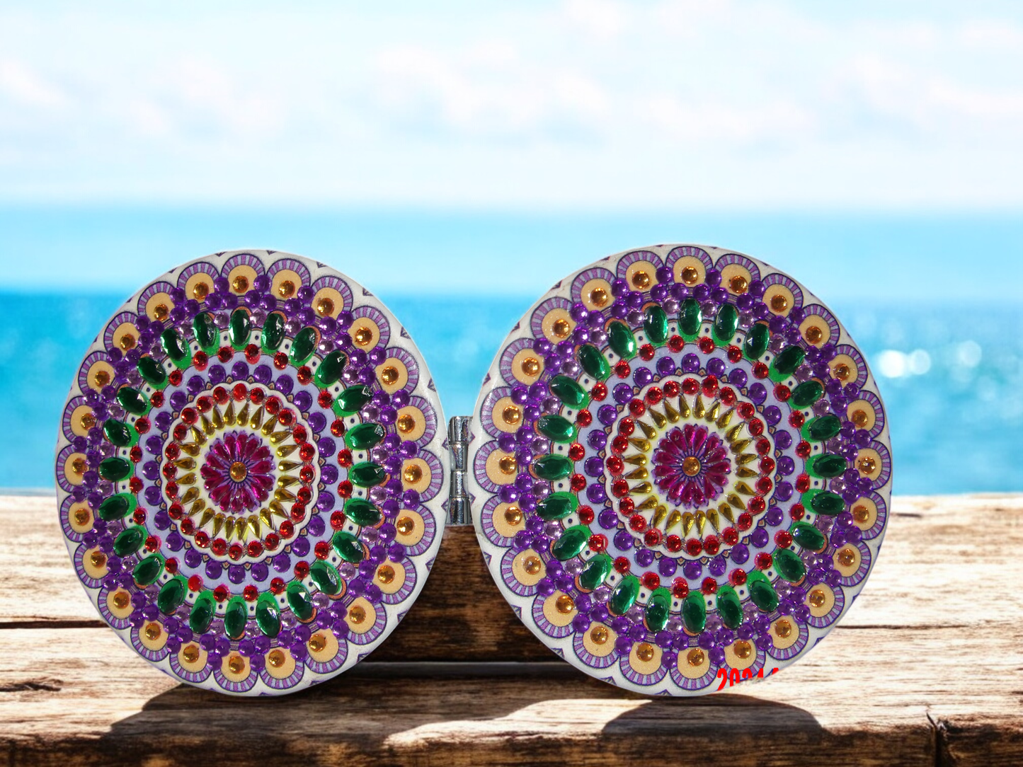 Round Colorful Pocket Mirror