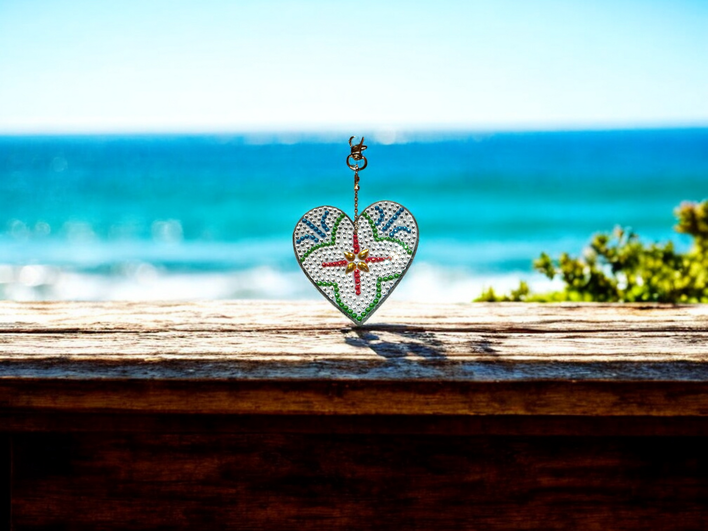 Large Cross Heart Keychain