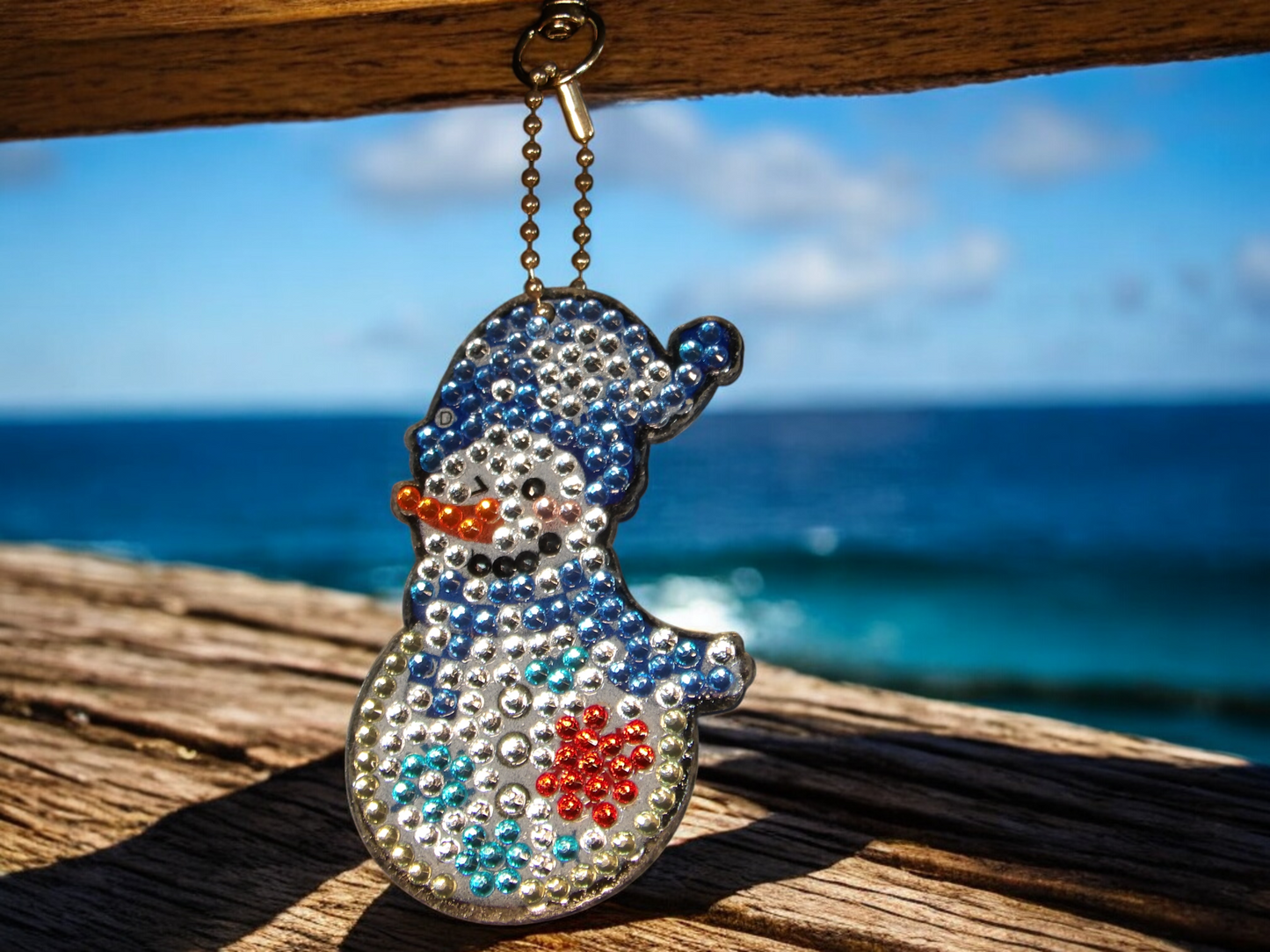 Red Start Snowman Keychain