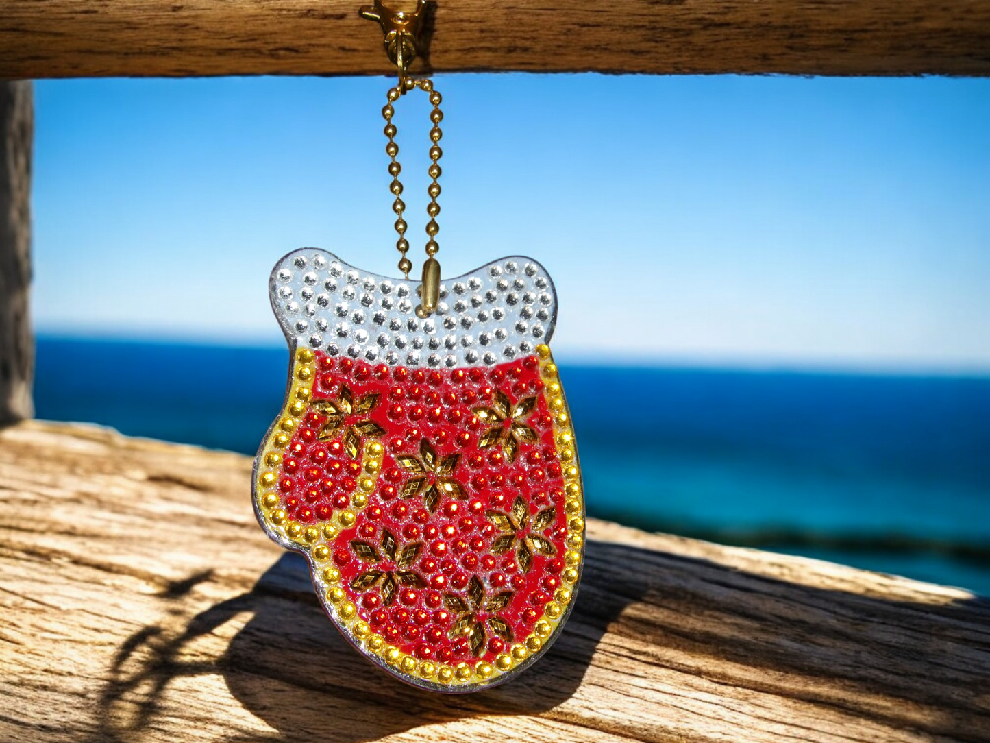 Red Snow Mitten Keychain