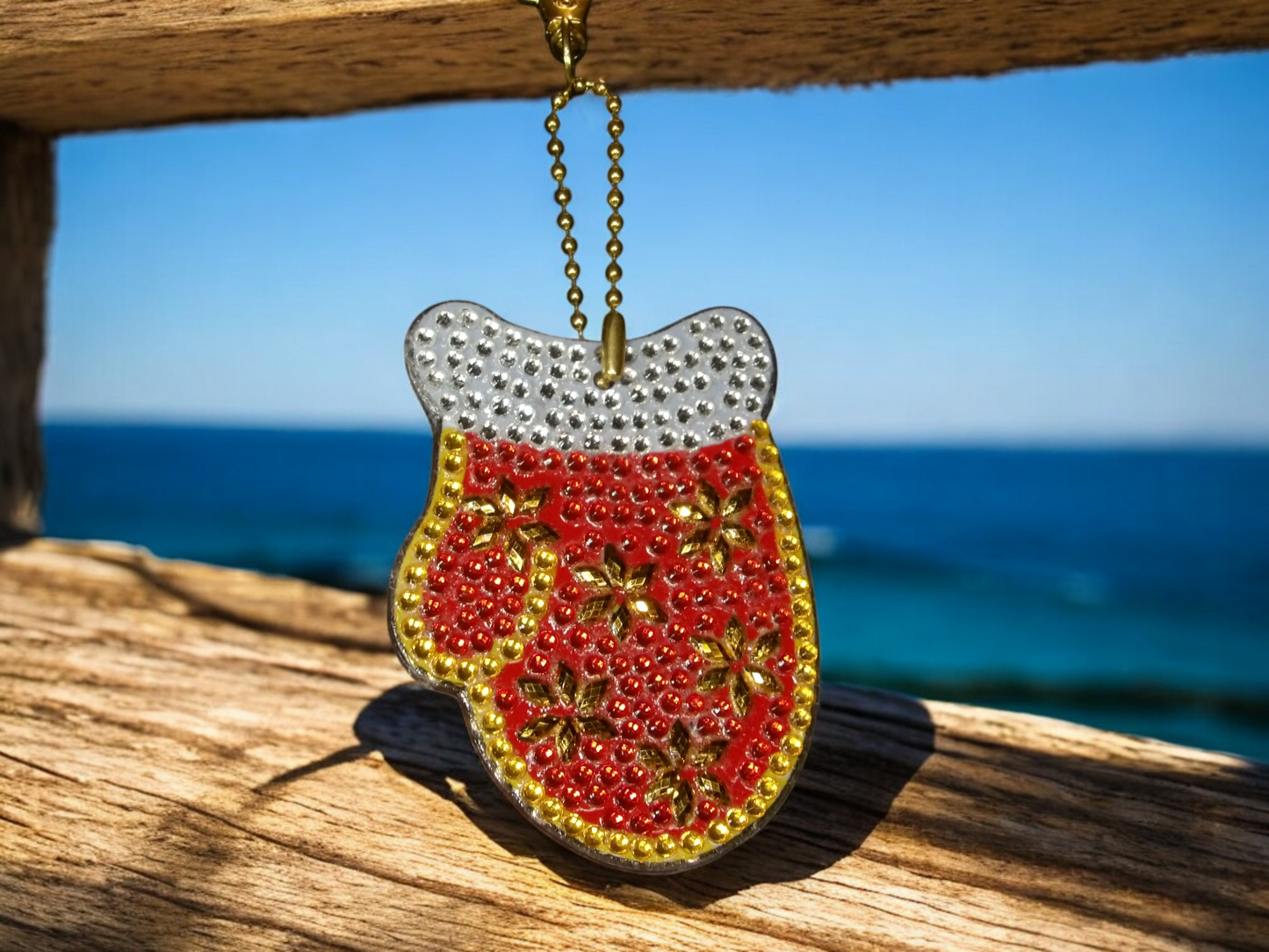 Red Snow Mitten Keychain