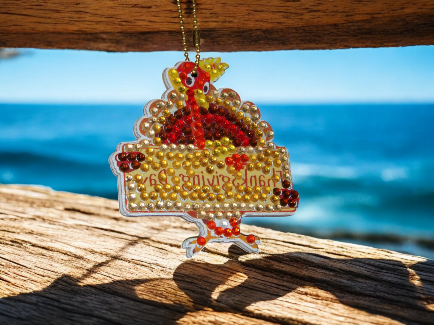 Turkey Thanksgiving Sign Keychain