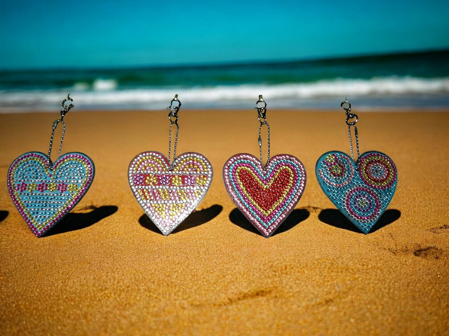 Colorful Hearts Keychains