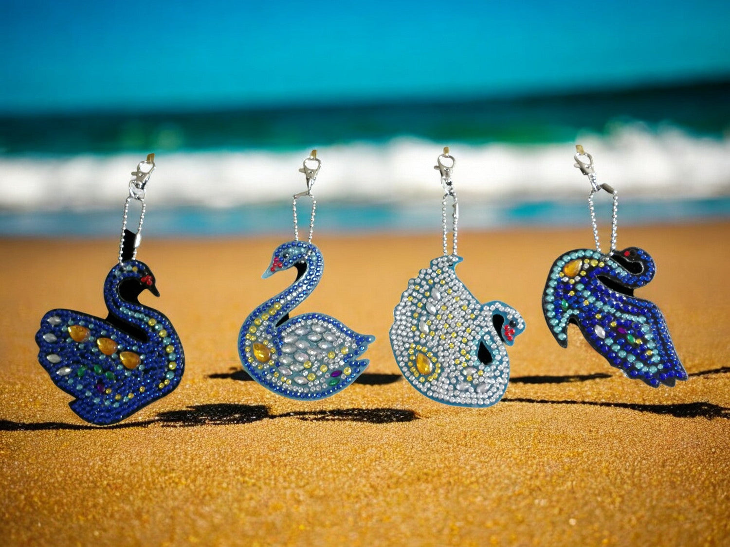 Colorful Swan Keychains
