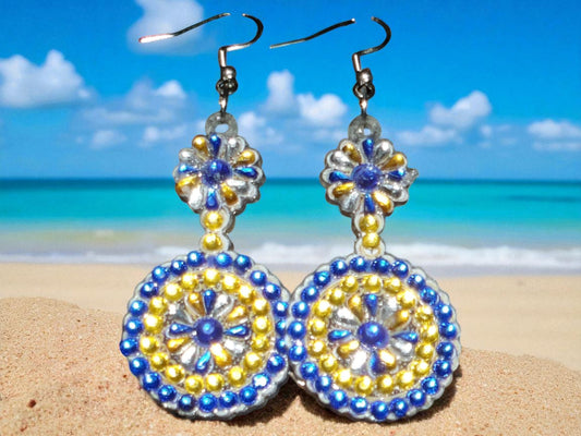Blue & Gold Earrings