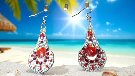 Red & Crystal Earrings