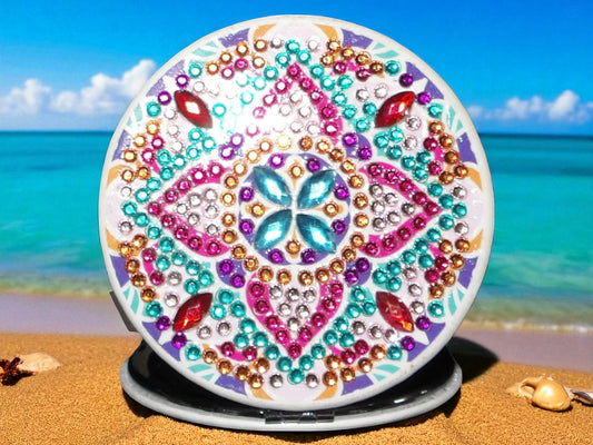 Colorful Star Round Pocket Mirror