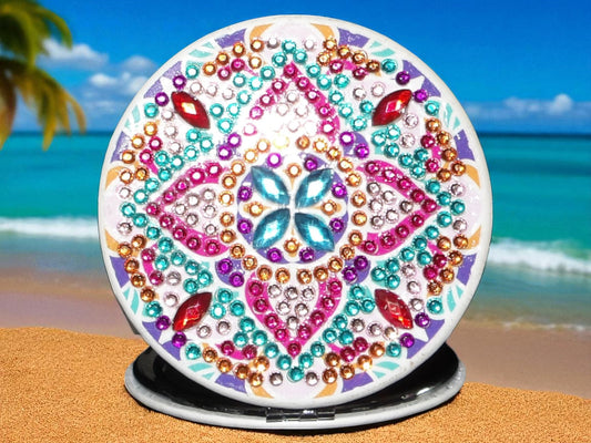Colorful Star Round Pocket Mirror
