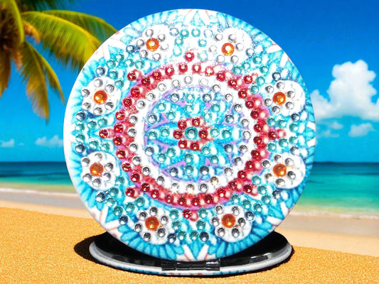Blue Round Pocket Mirror