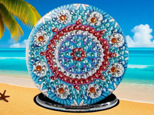 Blue Round Pocket Mirror