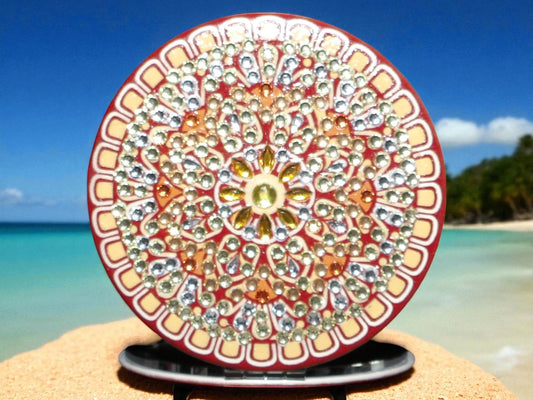 Brown Round Pocket Mirror