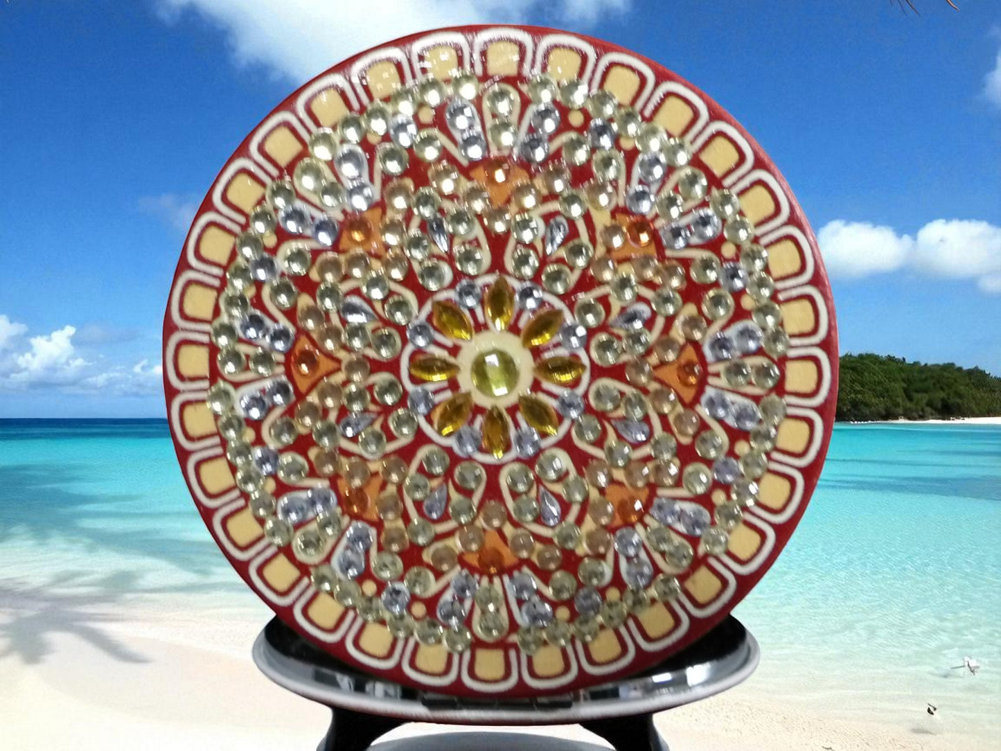 Brown Round Pocket Mirror