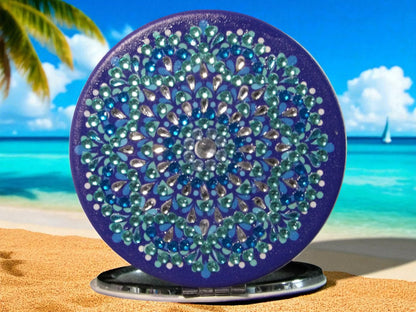 Blue Round Pocket Mirror