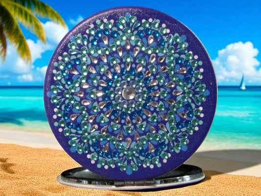 Blue Round Pocket Mirror