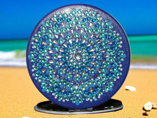 Blue Round Pocket Mirror