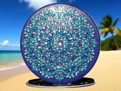 Blue Round Pocket Mirror
