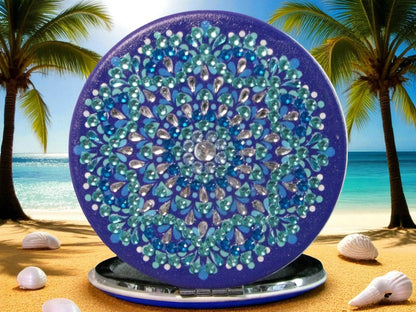 Blue Round Pocket Mirror