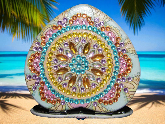 Golden Heart Shape Pocket Mirror
