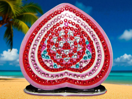 Pink & Red Heart Shape Pocket Mirror