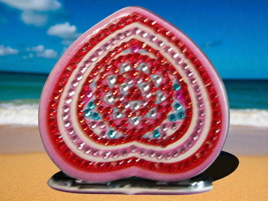 Pink & Red Heart Shape Pocket Mirror