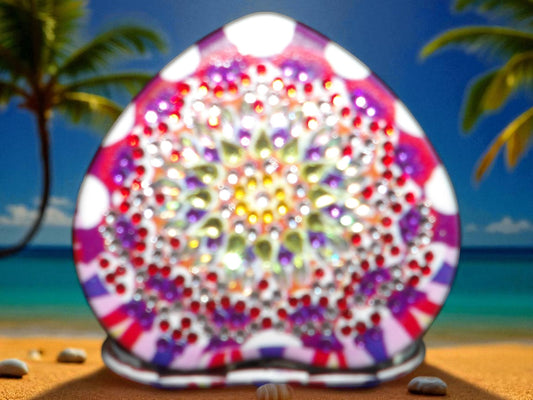 Pink & Purple Heart Shape Pocket Mirror