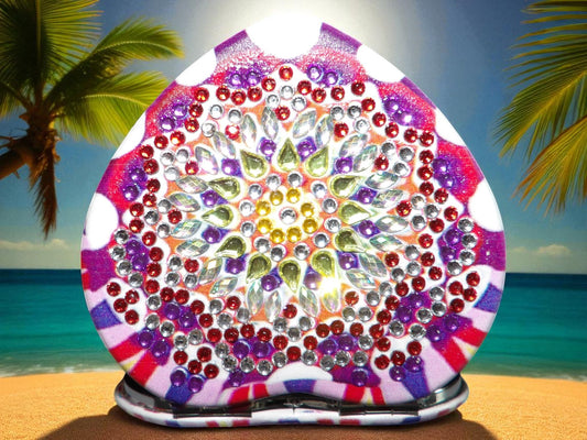 Pink & Purple Heart Shape Pocket Mirror