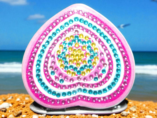 Pink Blue & Yellow Heart Pocket Mirror